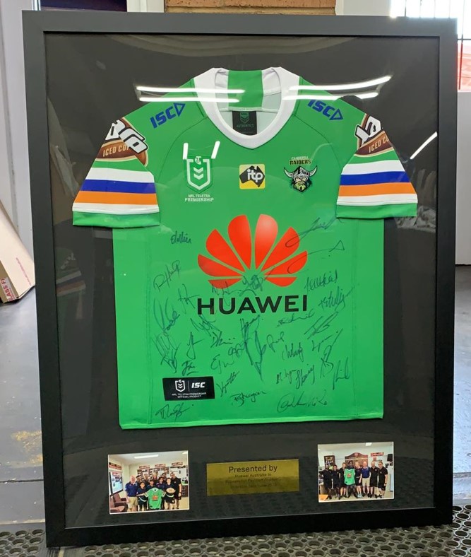 Framed Canberra Raiders jersey